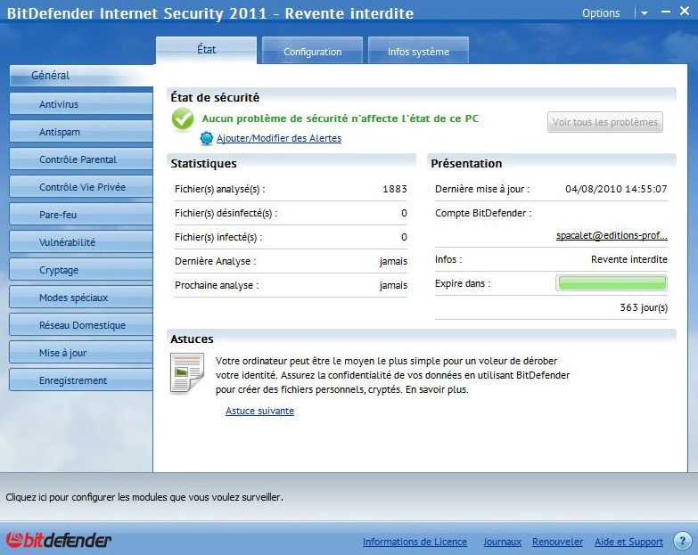 BitDefender Internet Security 2011 Dashboard 01