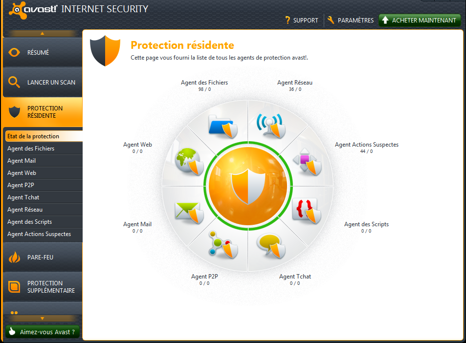 avast protection résidente